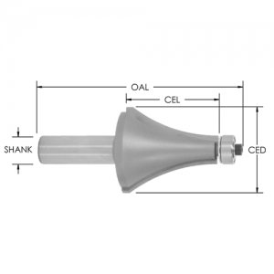 SE3525 1-1/2" CD x 1-5/8" CL x 1/2" SHANK x 3-15/16" OAL