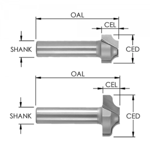 SE5720 1-1/2" CD x CL x 1/2" SHANK x 2-1/2" OAL x Straight Style, Panel Profile