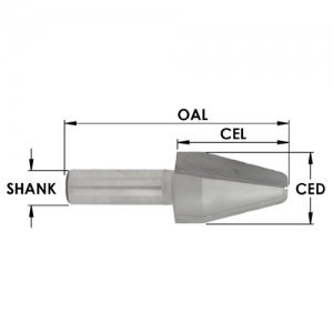 SE5802 1" CD x 1-1/2" CL x 1/2" SHANK x Straight Style