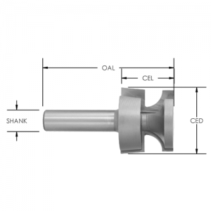 SE6010 1-1/2" CD x 1-3/16" CL x 1/2" SHANK