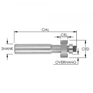 SE2909 7/8" CD x 3/8" CL x 1/2" SHANK x 1/16" DEPTH x SBE120 BEARING