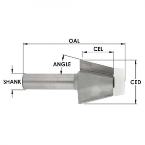 SE2940 1-1/4" CD x 1" CL x 1/2" SHANK x 3-1/8" OAL x 10&deg; ANGLE x 1/2"-3/4" THICK x SBESS-NEW BEARING