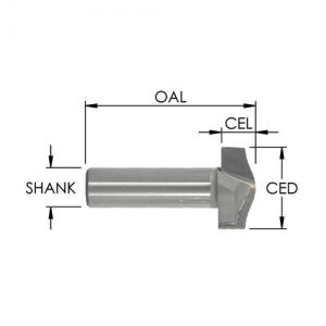 SE2952 3/4" CD x 3/8" CL x 1/4" SHANK x 1-5/8" OAL