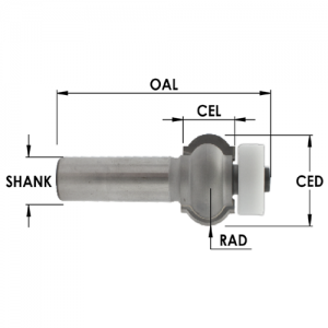 SE2960 1" CD x 5/8" CL x 1/2" SHANK x 2-3/4" OAL x 5/16" RADIUS