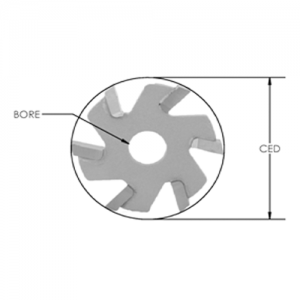 SDR250-4 1-1/4" CD x .250" KERF x 1/4" KERF x 5/16" BORE x 4 WINGS