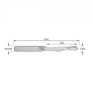 SEDOOR-53T 1/2" CD x 2-1/2" CL x 1/2" SHANK x 5-1/2" OAL, Tin Coated