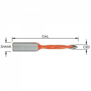 SEV7705LH 5mm V-Point Diameter x 10mm Shank x 77mm OAL, Left Hand
