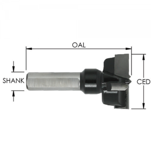 SEHB5719RH 19mm Hinge Bit CD x 10mm SHANK x 57mm OAL, Right Hand
