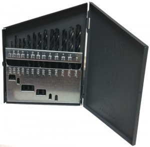 D/A13S-SET 1/16" - 1/4" x 64 THS Size x 135&deg; 13 Piece Drill America HSS Split Point Screw Machine Drill Set