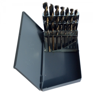 KFD15ML-SET 1/16" - 1/2" x 32 NDS Size x 135&deg; 15 Piece KFD HSS Black and Gold Mechanical Length Drill Set