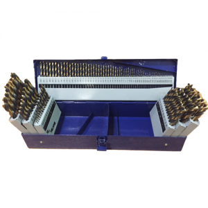 KFD115J-SET 1/16" x 64 THS, A-Z, #1-60 Size x 135&deg; 115 Piece KFD HSS Black and Gold Jobbers Drill Set
