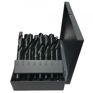 D/A1008-CO-SET 9-16" - 1" x 16 THS Size x 1/2" Shank 8 Piece Drill America Cobalt S&D Drills in Metal Case