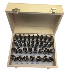 DWD833SD-CO-WOOD 1/2" - 1" x 64 THS Size x 1/2" Shank 33 Piece Qualtech Cobalt S&D Drills in Wood Case
