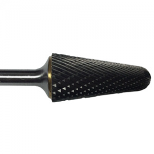 DULSL1 1/4" Cutting Diameter x 5/8" Length Of Cut Cone (Radius End 14 Degree Taper) Double Cut Solid Carbide Burr