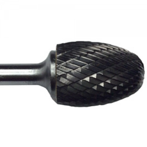 DULSE3X6 3/8" Cutting Diameter x 5/8" Length Of Cut x 6" OAL Oval Double Cut Solid Carbide Burr