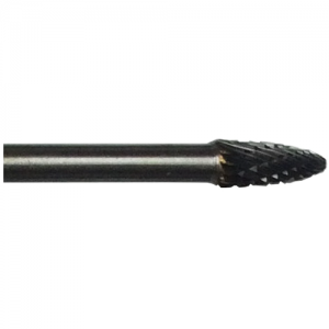 DULSF61 3/32" Cutting Diameter x 1/4" Length Of Cut Tree (Radius End) Miniature Solid Carbide Burr