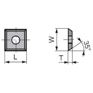 80360030 Tigra 12002 12 L [mm] x 12 W [mm] x 1.5 T [mm] x 35 β [&deg;] x KCR08 GRADE