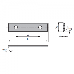 80360089 Tigra 13520 49.5 L [mm] x 12 W [mm] x 1.5 T [mm] x 35 α [&deg;] x KCR08 GRADE