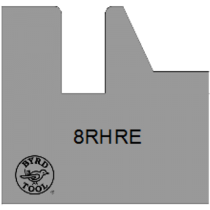 8RHRE Byrd Tool 30mm Wide Right Hand Rail Carbide Inserts Eased Edge