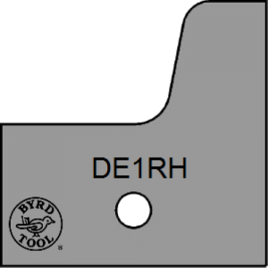 DE1RH Byrd Tool 30mm Wide Right Hand Door Edge Carbide Insert.