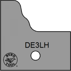 DE3LH Byrd Tool 30mm Wide Left Hand Door Edge Carbide Insert.
