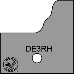 DE3RH Byrd Tool 30mm Wide Right Hand Door Edge Carbide Insert.