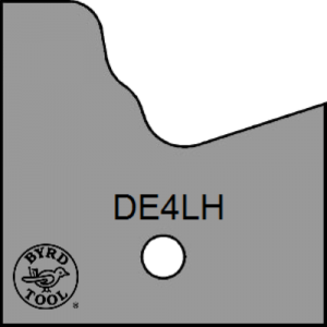 DE4LH Byrd Tool 30mm Wide Left Hand Door Edge Carbide Insert.