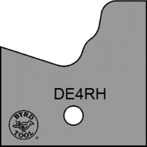 DE4RH Byrd Tool 30mm Wide Right Hand Door Edge Carbide Insert.
