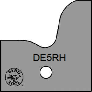 DE5RH Byrd Tool 30mm Wide Right Hand Door Edge Carbide Insert.