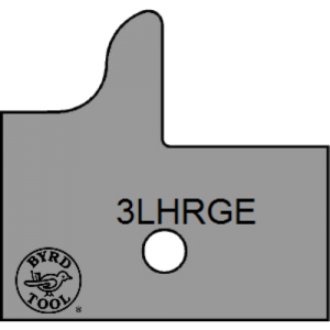 3LHRGE Byrd Tool 30mm Wide Left Hand Rail Glass Door Carbide Inserts Eased Edge.