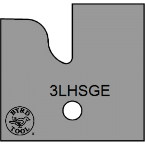 3LHSGE Byrd Tool 30mm Wide Left Hand Stile Glass Door Carbide Inserts Eased Edge.