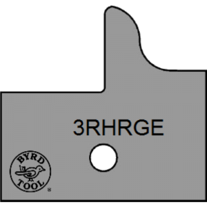 3RHRGE Byrd Tool 30mm Wide Right Hand Rail Glass Door Carbide Inserts Eased Edge