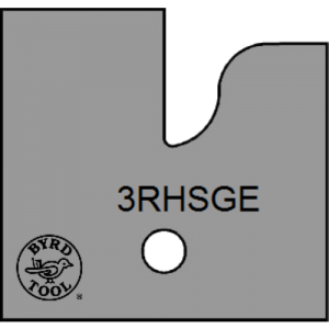 3RHSGE Byrd Tool 30mm Wide Right Hand Stile Glass Door Carbide Inserts Eased Edge.
