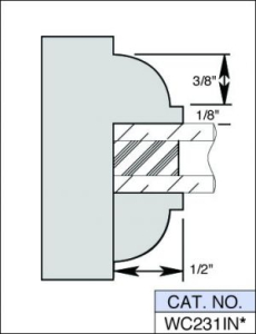 WC231IN 7 x 1 1/4 BORE 7 PC INS. GLASS 3 WING WINDOW SASHCUTTER SET