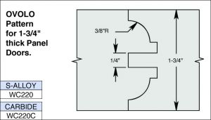 WC220C 6PC CUTTER SET FOR 1 3/4" DOORS3 WING x 1 1/4" BORE CT