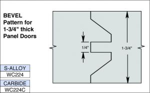 WC224CSPECIALORDER 6PC CUTTER SET FOR 1 3/4" DOORS3 WING x 1 1/4" BORE CT
