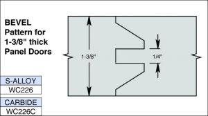 WC226CSPECIALORDER 6PC CUTTER SET FOR 1 3/8" DOORS3 WING x 1 1/4" BORE CT
