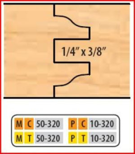 PT10320 4 x 1 1/4 BORE TT 6PC 3W DBL C&P CUTTER SET