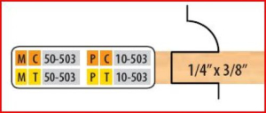 PC10503 1-2PC STRAIGHT CUTTER SET CT 1/4 x 3/8 T & G (10 SERIES)