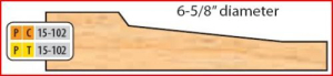 PT15102 6 5/8 x 1 1/4 BORE TT RAISED PANEL SHAPER