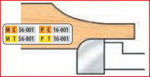PC16001 4 3/4 x 1 1/4 BORE CT RAISED PANEL BACK CUTTER
