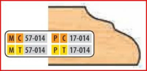 MC57014 2 15/16 x 1 x 3/4 BORE CT 3 WING DOOR EDGE CUTTER