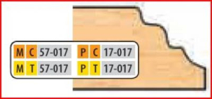 MC57017 2 15/16 x 1 x 3/4 BORE CT 3 WING DOOR EDGE CUTTER