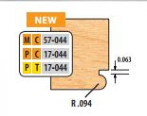 PC17044 4 x 1 1/4 BORE CT BEAD CUTTER