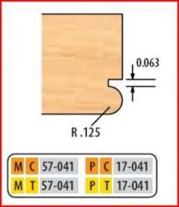 PT17041 4 x 1 1/4 BORE TT BEAD CUTTER 1/8 R