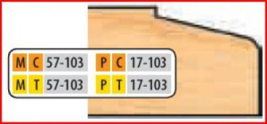 MC57103 32MM SYSTEM 3/4 - 7/8 MATERIAL DOOR EDGE DETAIL CUTTERS CT