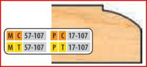 MC57107 32MM SYSTEM 3/4 - 7/8 MATERIAL DOOR EDGE DETAIL CUTTERS CT