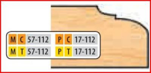 MC57112 32MM SYSTEM 3/4 - 7/8 MATERIAL DOOR EDGE DETAIL CUTTERS CT