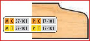 PT17101 4 x 1 1/4 BORE TT DOOR EDGE DETAIL CUTTER