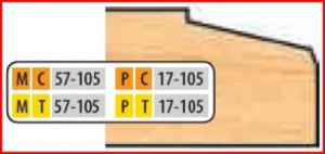 PT17105 4 x 1 1/4 BORE TT DOOR EDGE DETAIL CUTTER